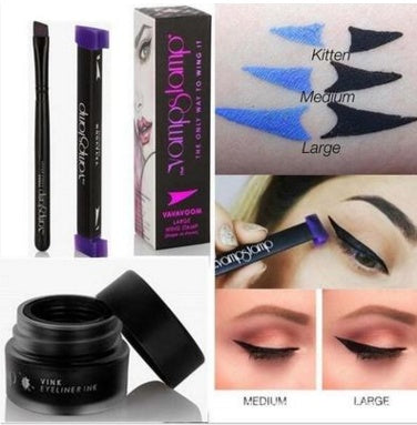 Double tête joint Eyeliner costume 3 et 1 belles outils de maquillage.