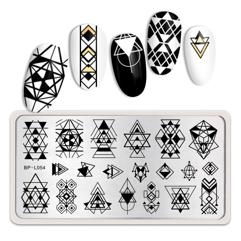 Winter snowflake theme nail art printing template