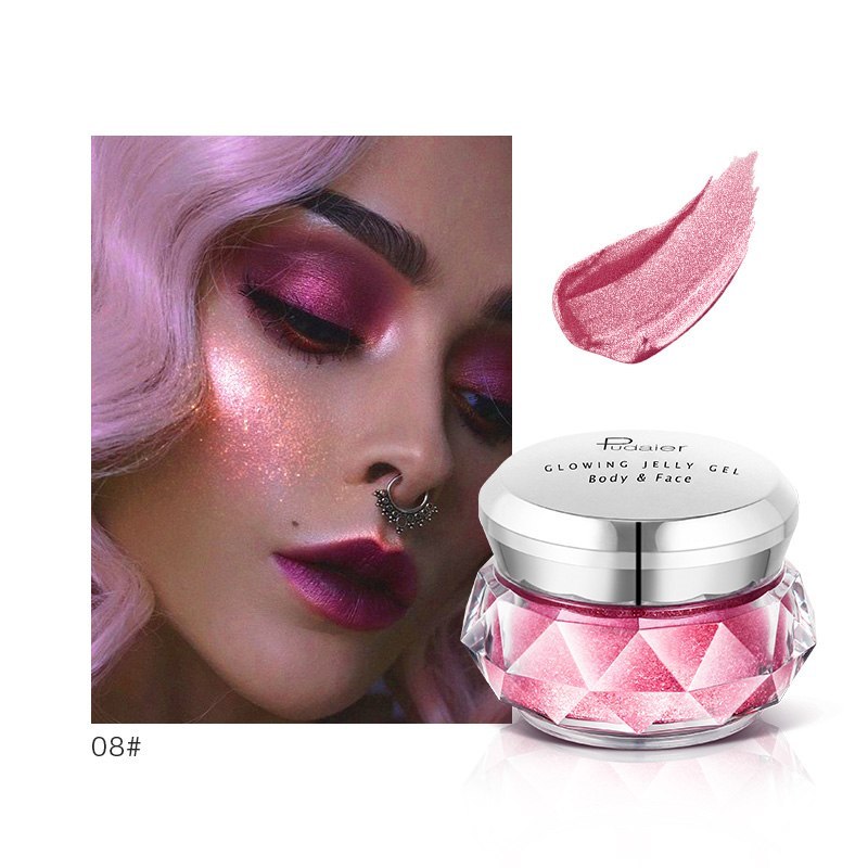 Visage Surligneur Gelée Gel Sirène Fard À Paupières Paillettes Corps Lueur Festival Maquillage iluminador Or Liquide Surligneur Rose Bronzer