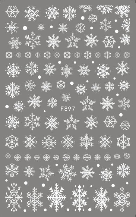 New Pure White Winter Snowflake Nail Stickers