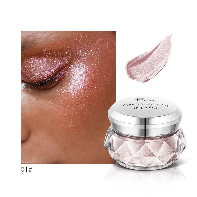 Visage Surligneur Gelée Gel Sirène Fard À Paupières Paillettes Corps Lueur Festival Maquillage iluminador Or Liquide Surligneur Rose Bronzer