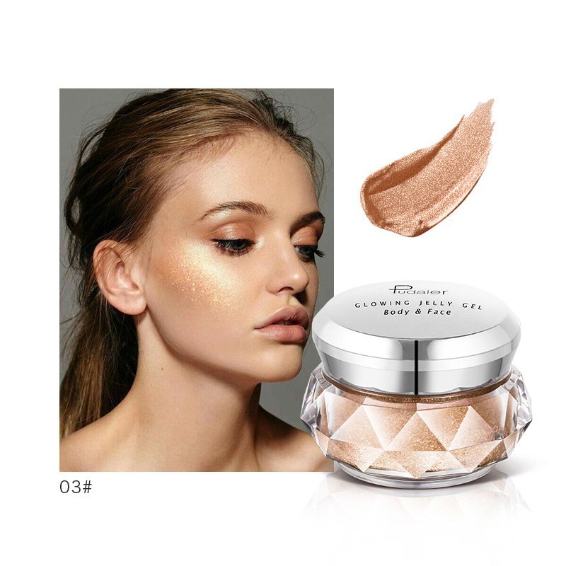 Visage Surligneur Gelée Gel Sirène Fard À Paupières Paillettes Corps Lueur Festival Maquillage iluminador Or Liquide Surligneur Rose Bronzer