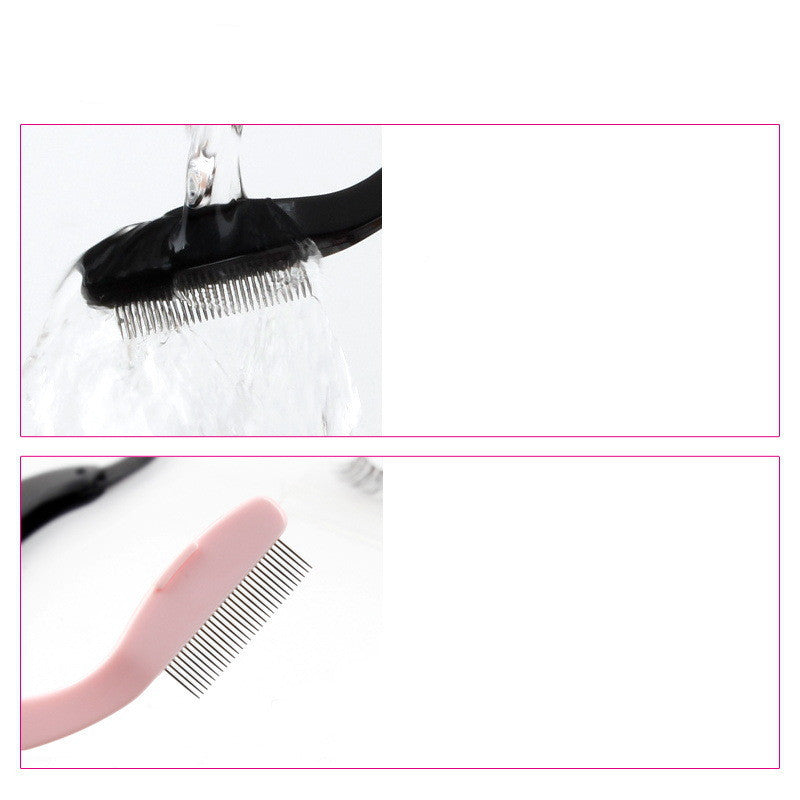 Mini Eyelash Comb Steel Needle Crescent Comb