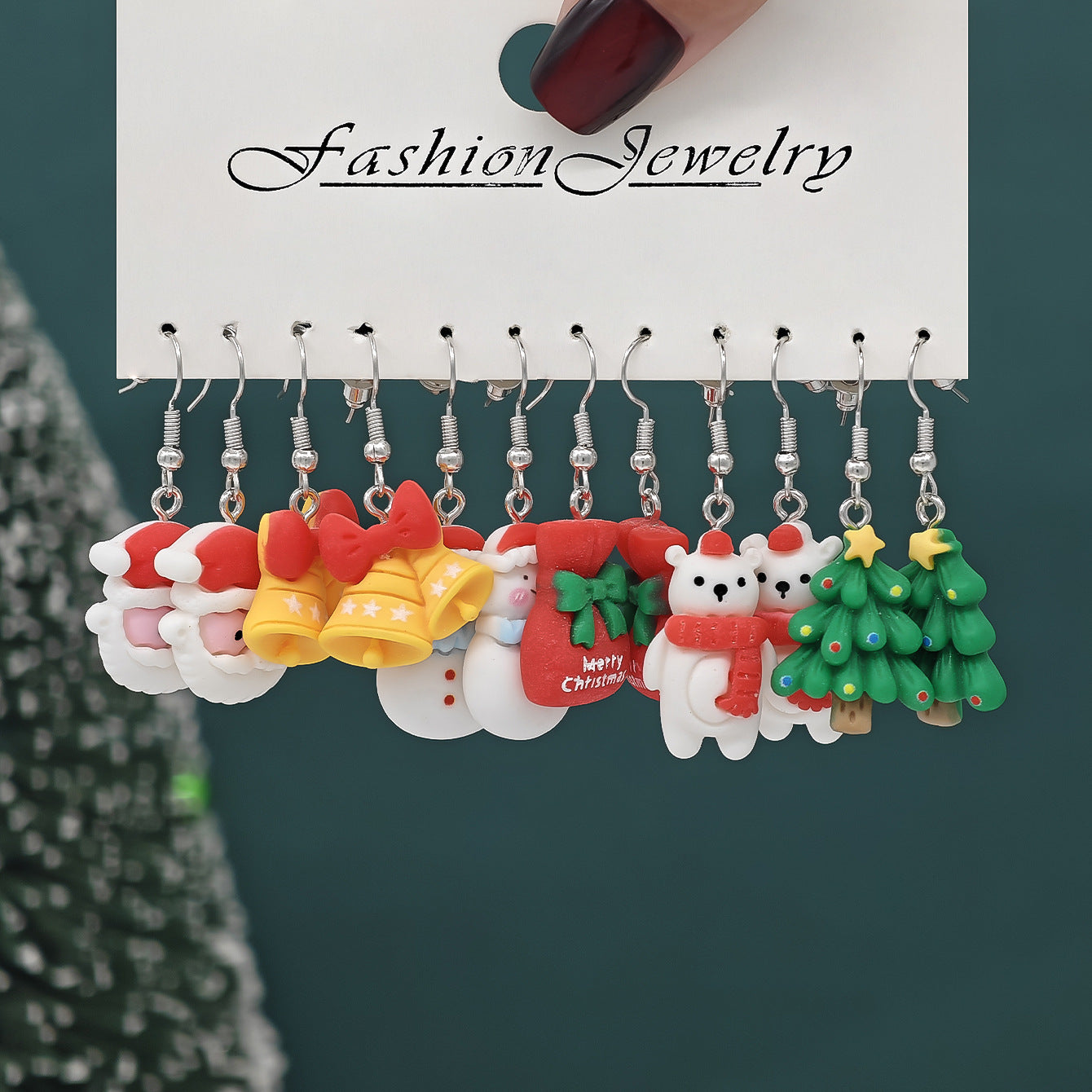 Christmas Girl Personality Creative Alloy Snowman Santa Claus Gift Enamel Earrings