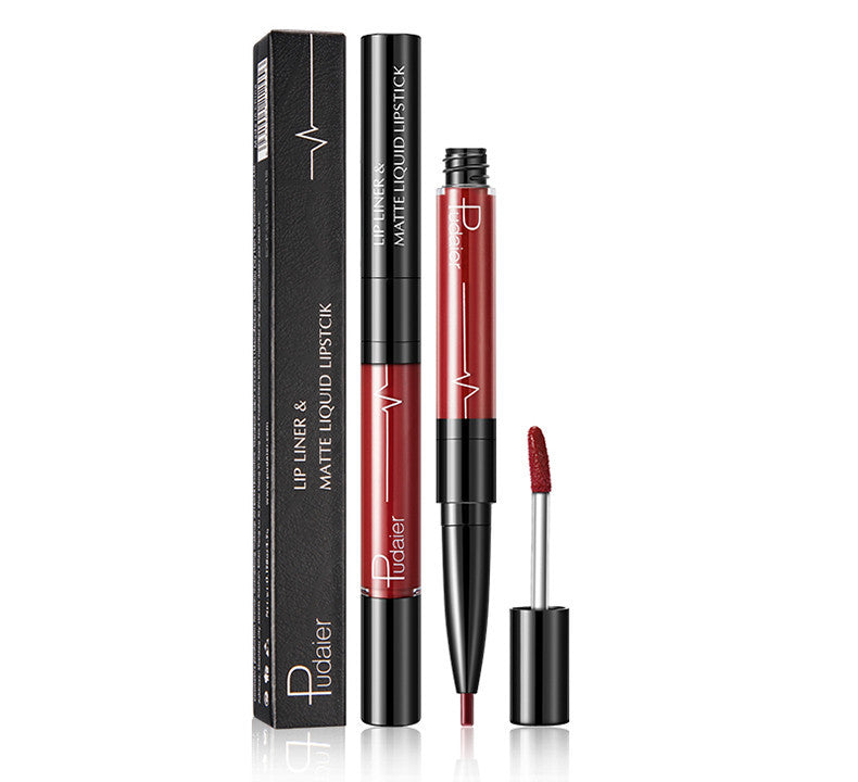 Pudaier Mat Brillant À Lèvres Crayon À Lèvres 2 in1 Maquiagem Profissional Completa Agate Rouge À Lèvres Teinte Pulpeuses De Tatouage Maquillage liquide Rouge À Lèvres