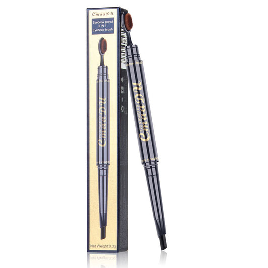 Toothbrush head double eyebrow pencil