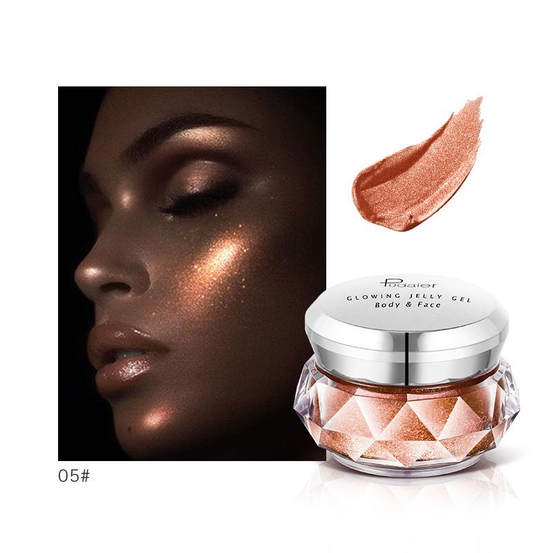 Visage Surligneur Gelée Gel Sirène Fard À Paupières Paillettes Corps Lueur Festival Maquillage iluminador Or Liquide Surligneur Rose Bronzer