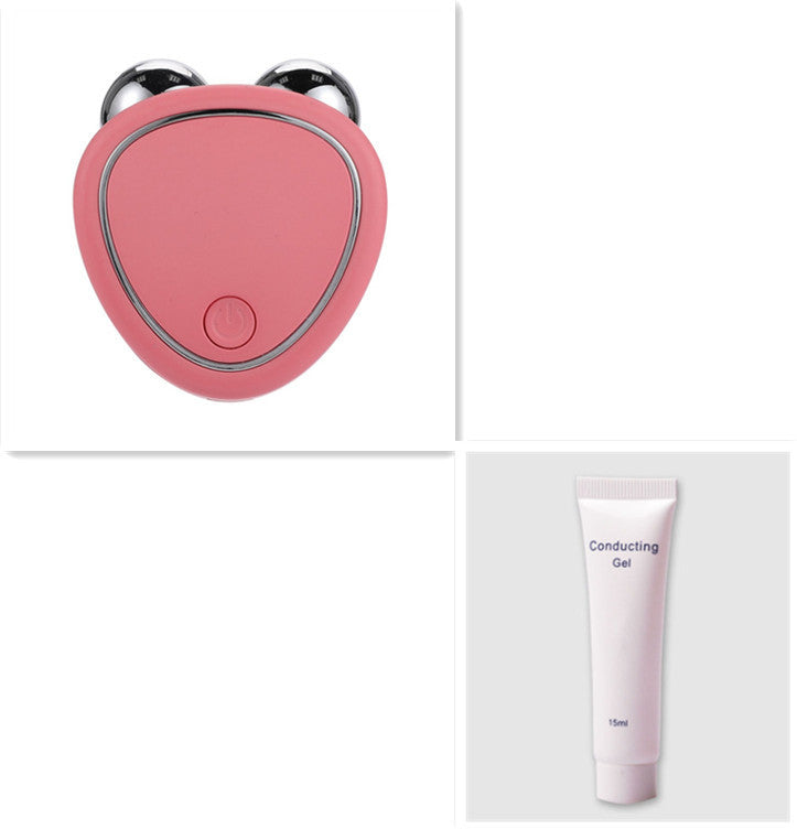 Portable Facial Micro-current Beauty Instrument For Lifting Thinning And Reducing Edema With Double Roller Massager