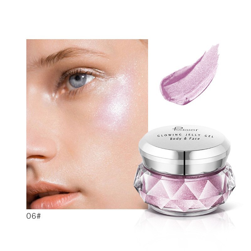 Visage Surligneur Gelée Gel Sirène Fard À Paupières Paillettes Corps Lueur Festival Maquillage iluminador Or Liquide Surligneur Rose Bronzer