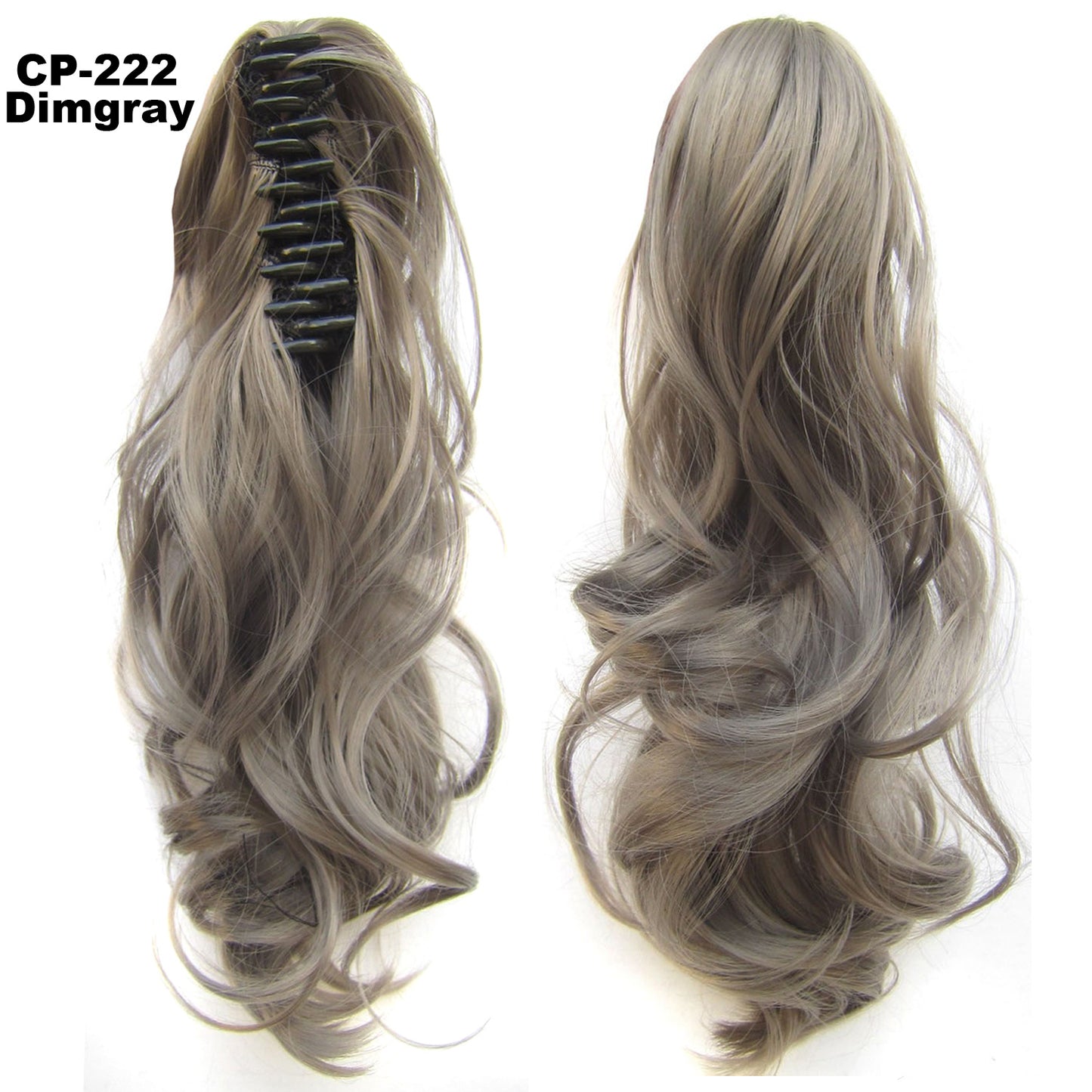 Long Wave Ponytail Wrap Around Ponytail Clip In Hair Headwear Gray Hairpiece Natural Extensions