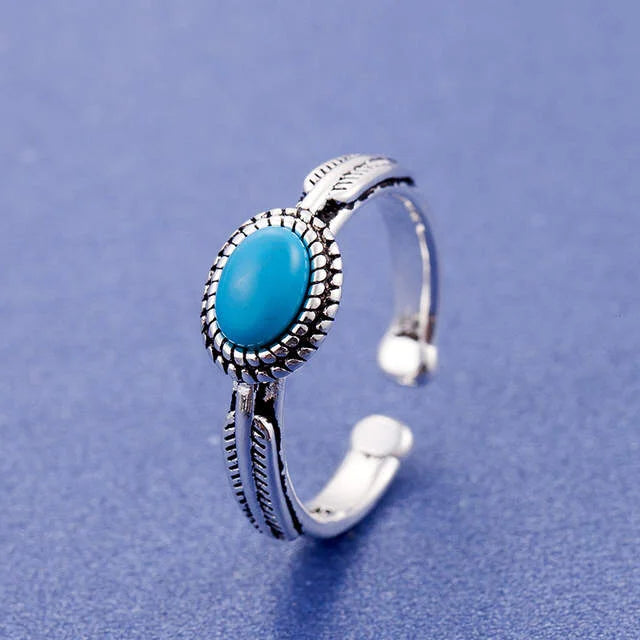 Real Silver Color Blue Rings For Women Open Size Wedding Ring Beautiful Jewelry Drop Shipping