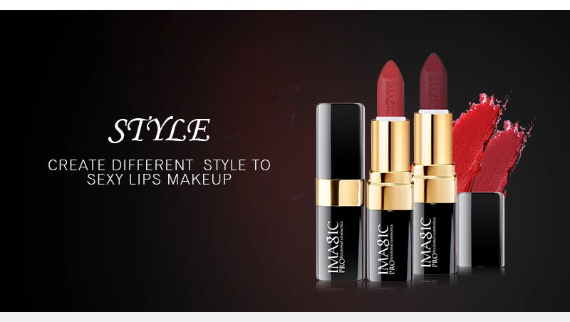 IMAGIC 12-Color Lipstick Matte Waterproof Velvet Pigment Nude Rouge Waterproof Long Lasting Lip Profissional Cosmetics Beauty