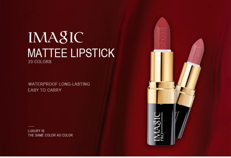 IMAGIC 12-Color Lipstick Matte Waterproof Velvet Pigment Nude Rouge Waterproof Long Lasting Lip Profissional Cosmetics Beauty