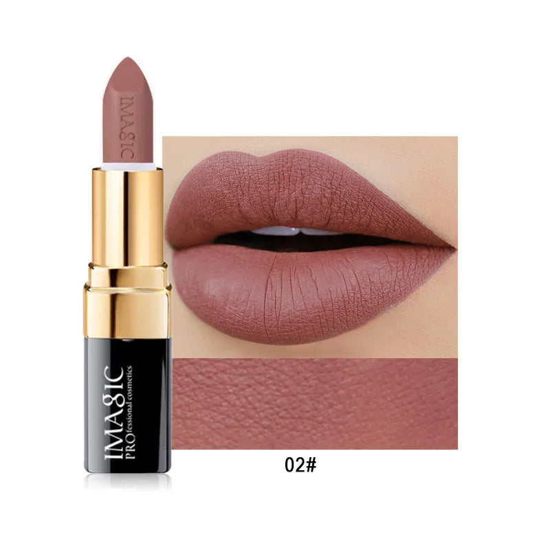 IMAGIC 12-Color Lipstick Matte Waterproof Velvet Pigment Nude Rouge Waterproof Long Lasting Lip Profissional Cosmetics Beauty