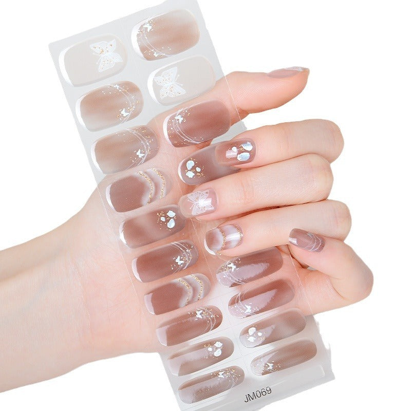 Autumn And Winter UV Detachable Wear Nail Stickers Waterproof And Durable Semi-curing Gel Nail Sticker