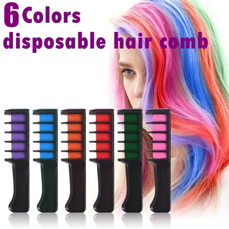 Temporaire Mini Jetable Crayons Couleur Des Cheveux Teinture Mascara Dye Chalk la Boîte Avec la Brosse