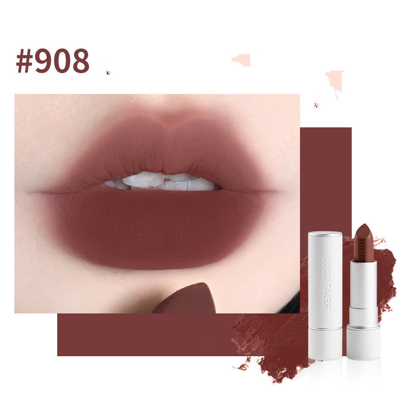 Striped Autumn And Winter Retro Lipstick Soft Mist Velvet Caramel Chestnut