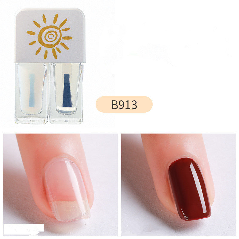 Two-tone Nail Polish New Autumn And Winter Free Baking Explosion Type Water-based Twin Set