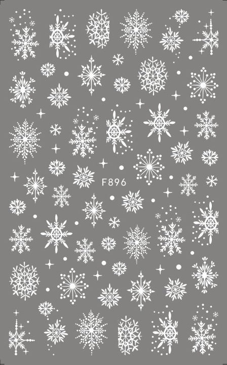 New Pure White Winter Snowflake Nail Stickers