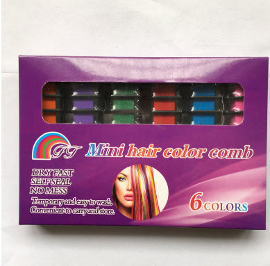 Temporaire Mini Jetable Crayons Couleur Des Cheveux Teinture Mascara Dye Chalk la Boîte Avec la Brosse